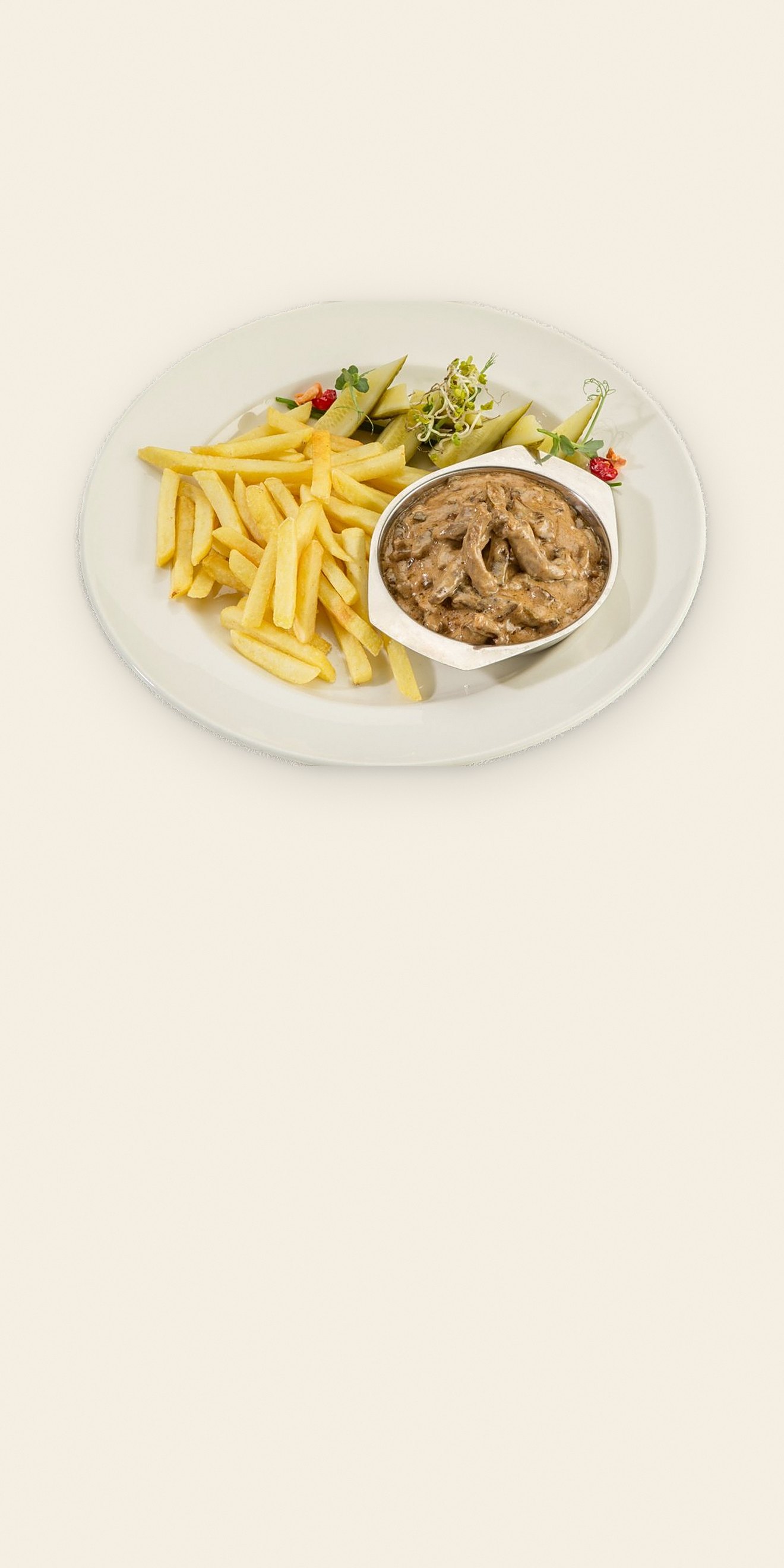 Ilgai troškintas jautienos stroganovas